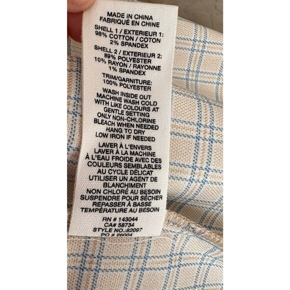 Avec Les Filles Plaid Trench Coat - XS - Tan & Blue Classic Preppy Fall Layering - Picture 10 of 10